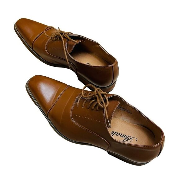 Amali Mens Oxford Dress Shoes Brown Cap Toe and Lace-Up Size 10.5‎ main image 10